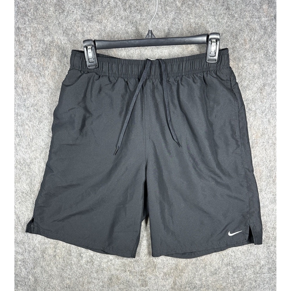 Nike Swim Mens Swim Trunks Shorts Black NESSA558 Mesh Lined Size Medium